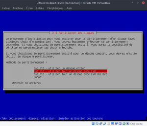 JBNet Debian 8 LVM - Méthodes de partitionnement