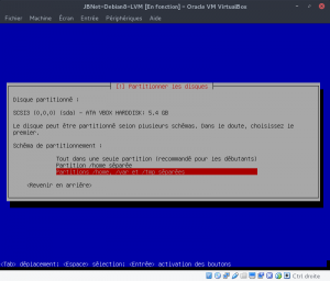 JBNet Debian 8 LVM - Partionnement