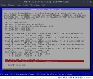 JBNet Debian 8 LVM - Partionnement - Final