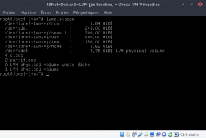 lvmdiskscan : Liste la configuration en cours