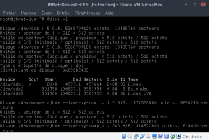 JBNet Debian8 LVM - fdisk avant