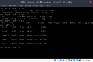 JBNet Debian8 LVM - Vérification de la configuration automatique de Debian