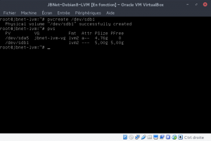 JBNet Debian8 LVM - pvcreate