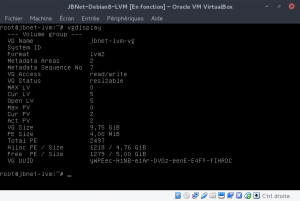 JBNet Debian8 LVM - vgdisplay