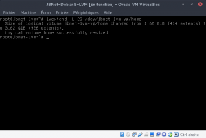 JBNet Debian8 LVM - lvextend