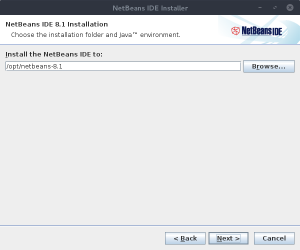 NetBeans IDE Installer - Répertoire d'installation