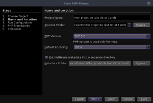 NetBeans - Nom du projet