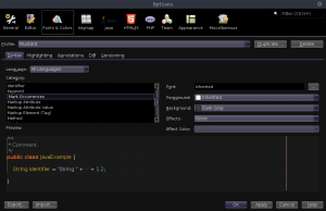 NetBeans 8.1 - Options "Fonts & Colors"